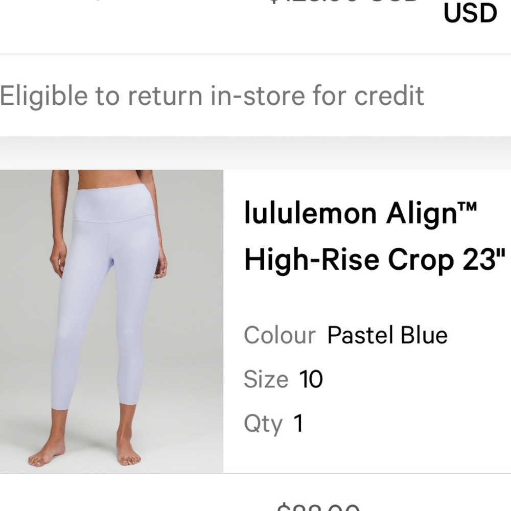 Lululemon Light Blue High-Waist Leggings, like new.